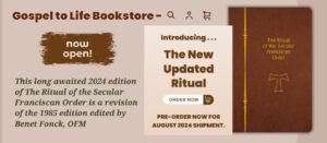 This slide announces the opening of the Gospel to Life Bookstore. It also introduces the newly updated Ritual book. Clicking the slides takes you to the bookstore site.