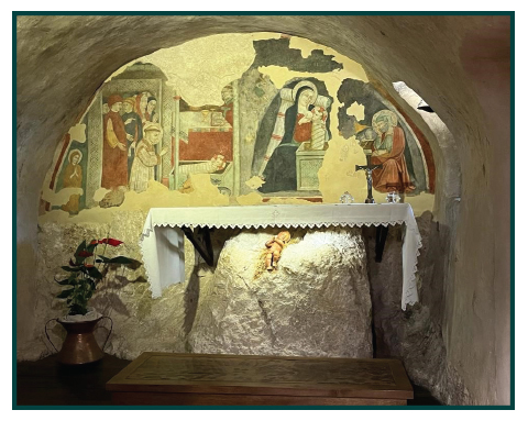 The grotto in Greccio where the first nativity scene took place