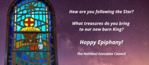 Message: Happy Epiphany from the NEC. Question: How are you following the Star? What treasures do you ring to our new born King?