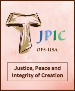 This image displays the image for J-P-I-C (pronounced JAY-PIC). It stands for Justice, Peace and the Integrity of Creation. Clicking the image takes us to the J-P-I-C resource page.