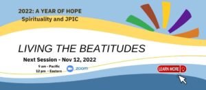 Announcing Living the Beatitudes next session on November 12th.