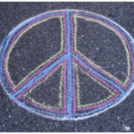 Peace sign drawn in chalk