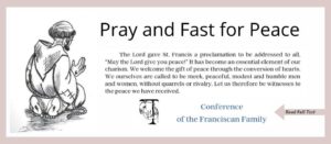 Pray and Fast for Peace