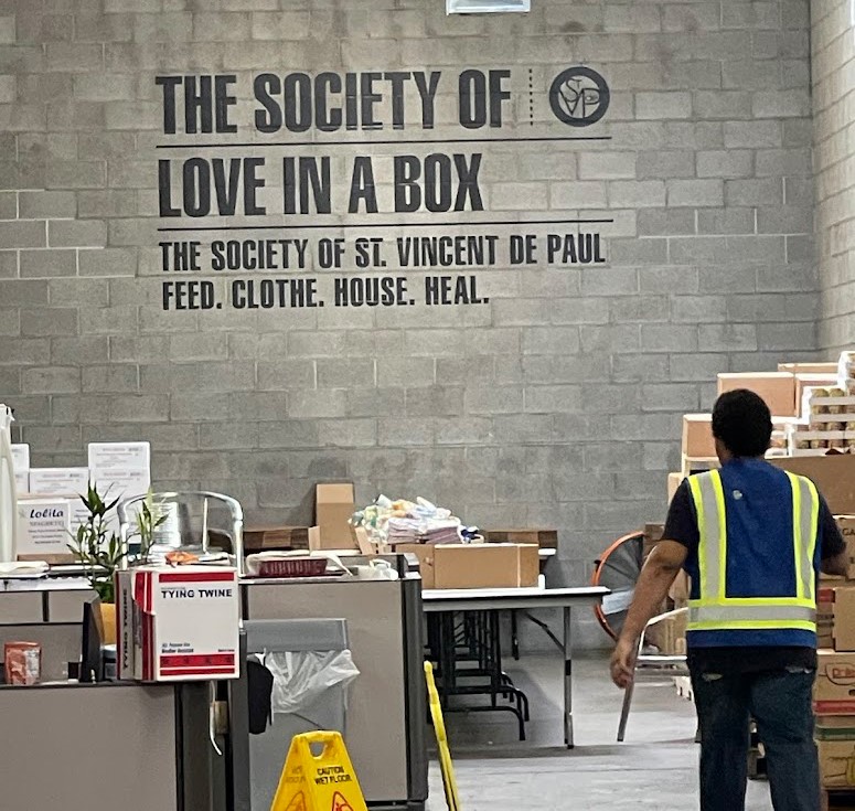 A work area for “Love in a Box” (Jane DeRose-Bamman)