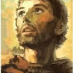 Young Francis of Assisi looking upward