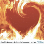 Colors of fire swirling creating a heart